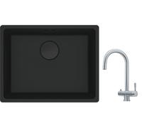 Conjunto grifo de cocina Franke Eos 120.0179.979, fregadero de granito Franke Maris 125.0697.759