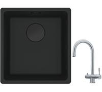 Conjunto grifo de cocina Franke Eos 120.0179.979, fregadero de granito Franke Maris 125.0697.760