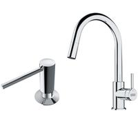 Conjunto grifo de cocina Franke Lina 115.0693.229, dispensador de líquidos Franke Comfort 119.0584.065