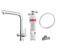 Conjunto grifo de cocina Franke Lina 120.0730.779, filtro para fregadero Franke Clear Water 150.0730.809