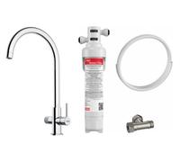 Conjunto grifo de cocina Franke Lina 120.0730.806, filtro para fregadero Franke Clear Water 150.0730.809