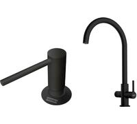 Conjunto grifo de cocina Franke Lina 120.0730.807, dispensador de líquidos Franke Comfort 112.0753.277