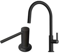 Conjunto grifo de cocina Franke Maris Slim J Pull-Out 115.0728.389, dispensador de líquidos Franke Comfort 112.0753.277