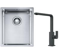 Conjunto grifo de cocina Franke Mythos 115.0550.441, fregadero de acero Franke Box 127.0453.653