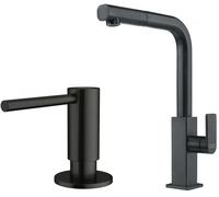 Conjunto grifo de cocina Franke Mythos 115.0550.442, dispensador de líquidos Franke Atlas 112.0717.102