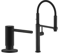 Conjunto grifo de cocina Franke Pescara 360 115.0545.136, dispensador de líquidos Franke Active SM 119.0547.906