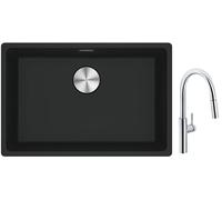 Conjunto grifo de cocina Franke Pescara L Slide-In 115.0538.940, fregadero de granito Franke Maris 125.0686.715