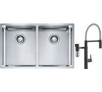 Conjunto grifo de cocina Franke Vital Semi-Pro 120.0621.313, fregadero de acero Franke Box 127.0370.188