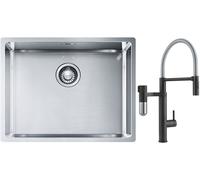 Conjunto grifo de cocina Franke Vital Semi-Pro 120.0621.313, fregadero de acero Franke Box 127.0453.660