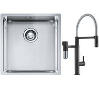 Conjunto grifo de cocina Franke Vital Semi-Pro 120.0621.313, fregadero de acero Franke Box 127.0453.654