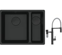 Conjunto grifo de cocina Franke Vital Semi-Pro 120.0621.313, fregadero de granito Franke Maris 125.0697.755
