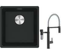 Conjunto grifo de cocina Franke Vital Semi-Pro 120.0621.313, fregadero de granito Franke Maris 125.0687.248