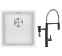 Conjunto grifo de cocina Franke Vital Semi-Pro 120.0621.313, fregadero de granito Franke Maris 125.0687.251