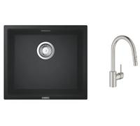 Conjunto grifo de cocina Grohe Concetto 31483DC2, fregadero de granito Grohe K700 31653AP0