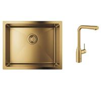 Conjunto grifo de cocina Grohe Essence 30270GN0, fregadero de acero Grohe K700 31574GN1