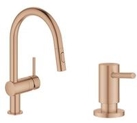 Conjunto grifo de cocina Grohe Minta 32321DL2, dispensador de líquidos Grohe Cosmopolitan 40535DL0