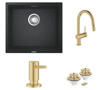 Conjunto grifo de cocina Grohe Minta 32321GN2, fregadero de granito Grohe K700 31653AP0, 40535GN0, 40997GN0