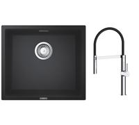 Conjunto grifo de cocina Oltens Borga 35207100, fregadero de granito Grohe K700 31653AP0