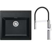Conjunto grifo de cocina Oltens Borga 35207100, fregadero Tectonite Franke Sirius 114.0205.049