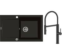 Conjunto grifo de cocina Oltens Borga 35207300, fregadero de granito Oltens Gravan 72100300