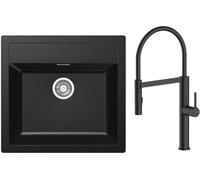 Conjunto grifo de cocina Oltens Borga 35207300, fregadero Tectonite Franke Sirius 114.0205.049