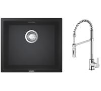 Conjunto grifo de cocina Oltens Duf 35203100, fregadero de granito Grohe K700 31653AP0