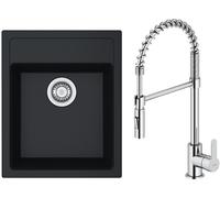 Conjunto grifo de cocina Oltens Duf 35203100, fregadero Tectonite Franke Sirius 114.0496.104