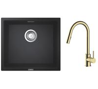 Conjunto grifo de cocina Oltens Litla 35204800, fregadero de granito Grohe K700 31653AP0