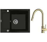 Conjunto grifo de cocina Oltens Litla 35204800, fregadero de granito Oltens Gravan 72102300