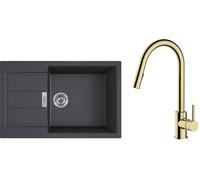 Conjunto grifo de cocina Oltens Litla 35204800, fregadero Tectonite Franke Sirius 2.0 143.0618.577