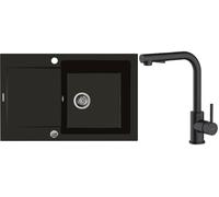 Conjunto grifo de cocina Oltens Myvat 35205300, fregadero de granito Oltens Gravan 72100300