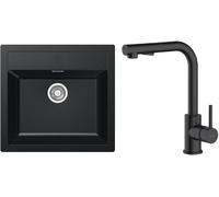 Conjunto grifo de cocina Oltens Myvat 35205300, fregadero Tectonite Franke Sirius 114.0205.049