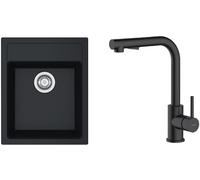 Conjunto grifo de cocina Oltens Myvat 35205300, fregadero Tectonite Franke Sirius 114.0496.104