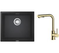 Conjunto grifo de cocina Oltens Myvat 35205800, fregadero de granito Grohe K700 31653AP0