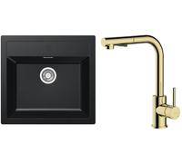 Conjunto grifo de cocina Oltens Myvat 35205800, fregadero Tectonite Franke Sirius 114.0205.049