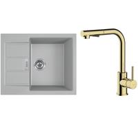 Conjunto grifo de cocina Oltens Myvat 35205800, fregadero Tectonite Franke Sirius 2.0 143.0618.668