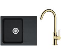 Conjunto grifo de cocina Oltens Skafta 35206800, fregadero Tectonite Franke Orion 114.0286.441