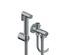 Conjunto Higiénico WC - Grifo Bidet Monomando Empotrado - Ducha Higiénica para Inodoro - Latón Cromado - Flexible Anti-Twist -Soporte y Llave de Escuadra - 3 Años de Garantía Fluvia