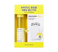Conjunto HOLIKA HOLIKA Tónico Iluminador Gold Kiwi Vita C Plus Brightening Toner (150 ml) + 40 discos de algodón
