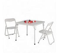 Conjunto Infantil De Mesa y 2 Sillas Plegables, Escritorio Para Niños Con Asientos Acolchados De PU, Estructura De Metal Resistente, Mesa De Actividades Para Jugar, Estudiar y Comer, Ahorro De Espacio