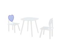 Conjunto infantil de mesa y 2 sillas siljan - blanco/lila [en.casa]