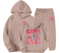 Conjunto Infantil NiñO,Conjuntos de Invierno para niñas: chándal de Forro Polar con Estampado Elegante, Sudadera con Capucha y Pantalones Deportivos cálidos para niños