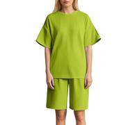Conjunto Informal de Verano a con Cuello Redondo para Mujer Mallas Deportivas Mujer Bolsillos Culote Chica