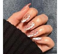 Conjunto Inicial de Uñas Press on Nails Nymora: 24 Uñas Doonails Cortas, Uñas Autoadhesivas Transpirables en Forma de Almendra para Mujeres y Niñas