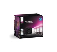 Philips Hue White & Color Ambiance Kit de inicio: 3 bombillas inteligentes E27 + regulador de intensidad + Hue Bridge Pro