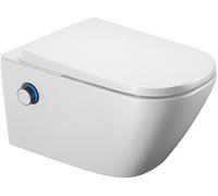 Conjunto inodoro con función de bidé Excellent Dakota CEEX.4124.593.S2.WH, pomo de control Excellent Dakota CEEX.4022.D2.BL