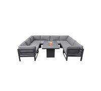 Conjunto jardín modular de aluminio con hoguera para 8 personas