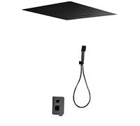 Conjunto Kit de ducha empotrada techo sistema TERMOSTATICA negro mate Sumatra Imex GTS019-P/NG