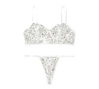 Conjunto Lencería Dormir Thong ropa interior Poliéster para vestir al aire libre Señora Sexo Traje, blanco, XXL