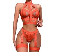 Conjunto Lencería Mujer - Body Atractivo de Encaje Con Sujetador Con Aros y Tanga - Disfraz Sexy Cuello en V